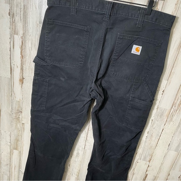 Carhartt Black Carpenter Cargo Canva B324 Mens 36 x32 Relaxed Fit Y2K - Picture 1 of 6